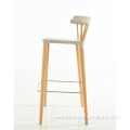 Original Plastic Barstool With Wood Leg Coffee Chair